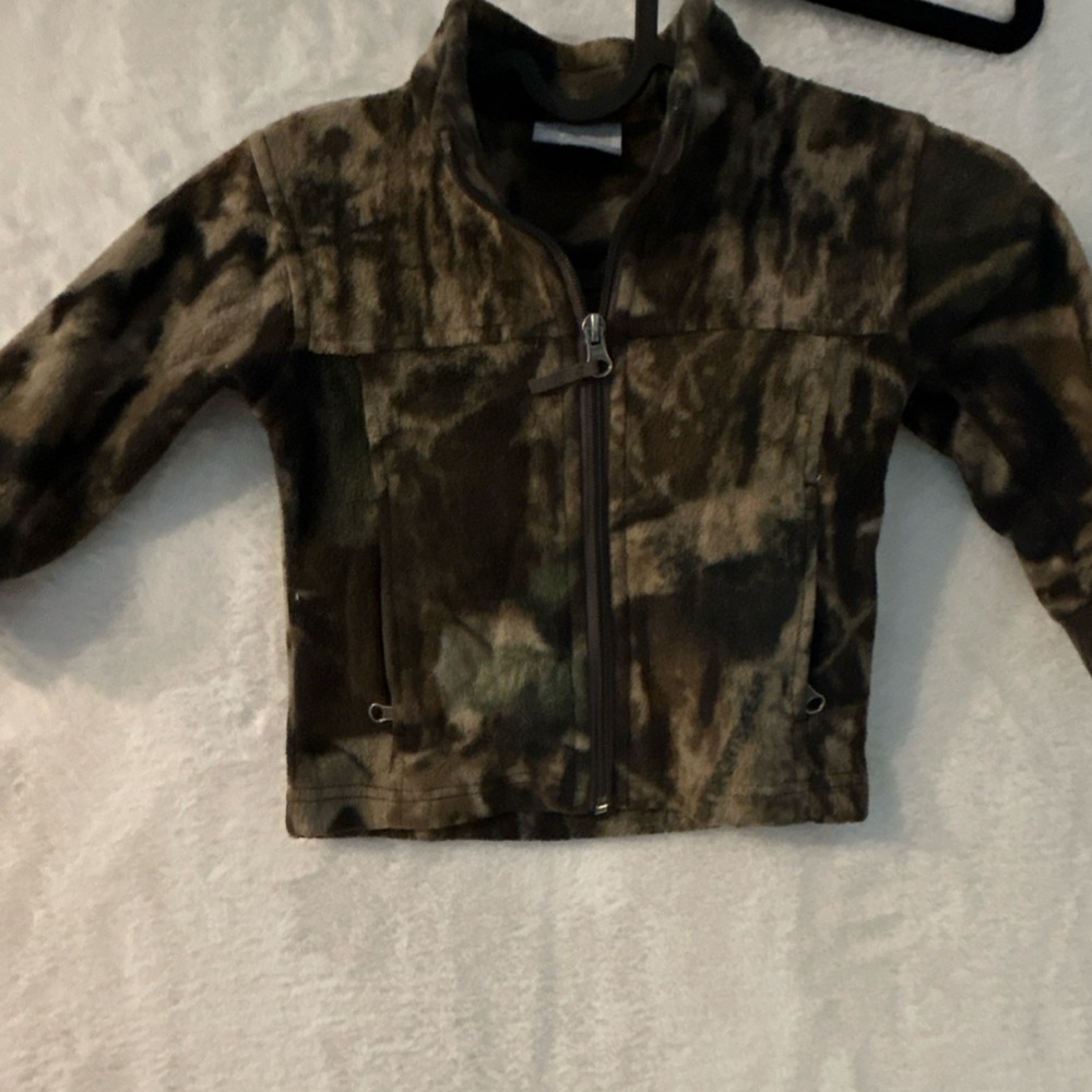 Columbia Camouflage Fleece Zip Jacket 2T Unisex Long Sleeve Polyester